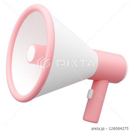 3Dイラスト_メガホン_ピンク 126084275