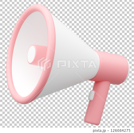 3Dイラスト_メガホン_ピンク 126084275
