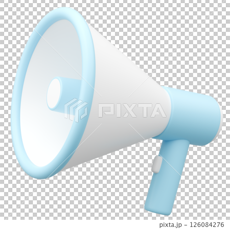 3D illustration_Megaphone_Light blue 3D illustration_Megaphone_Light blue 126084276