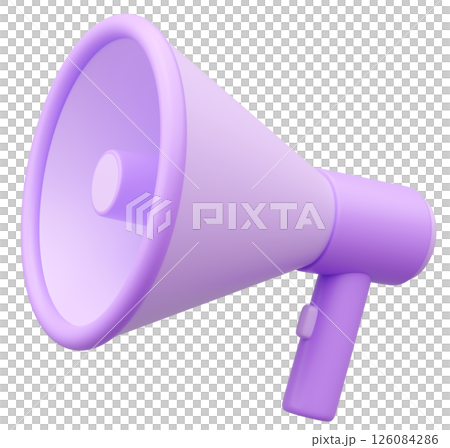 3D illustration_Megaphone_Purple 3D illustration_Megaphone_Purple 126084286