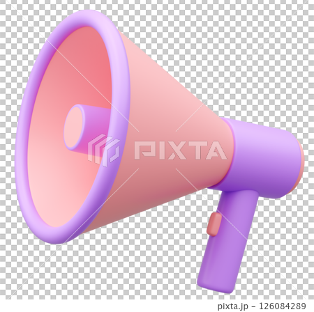 3D插圖_擴音器_彩色 126084289