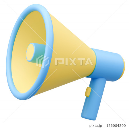3Dイラスト_メガホン_カラフル 126084290