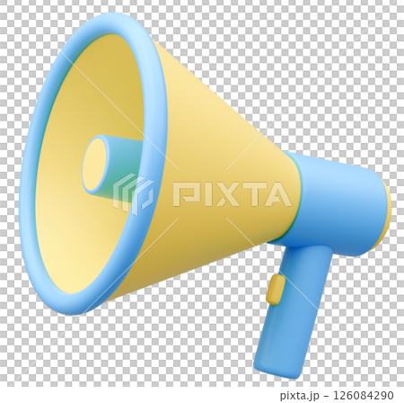 3Dイラスト_メガホン_カラフル 126084290