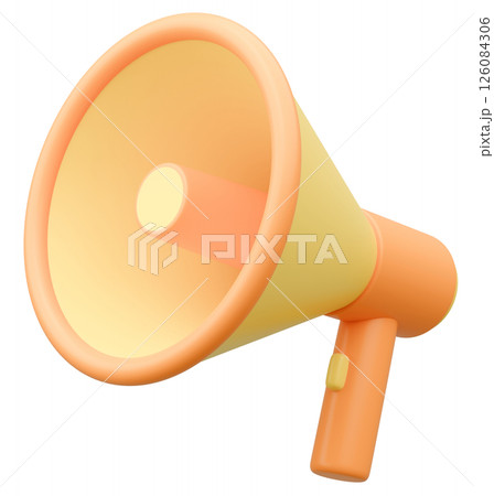 3Dイラスト_メガホン_黄色 126084306