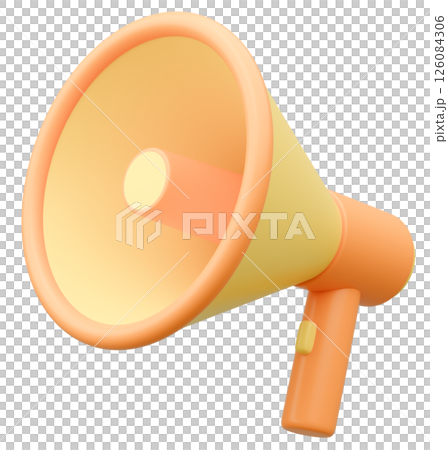 3D illustration_Megaphone_Yellow 3D illustration_Megaphone_Yellow 126084306