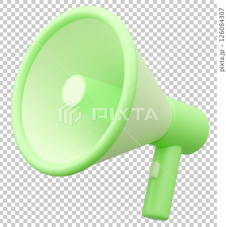 3D illustration_Megaphone_Yellow-green 126084307