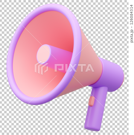 3Dイラスト_メガホン_カラフル 126084314