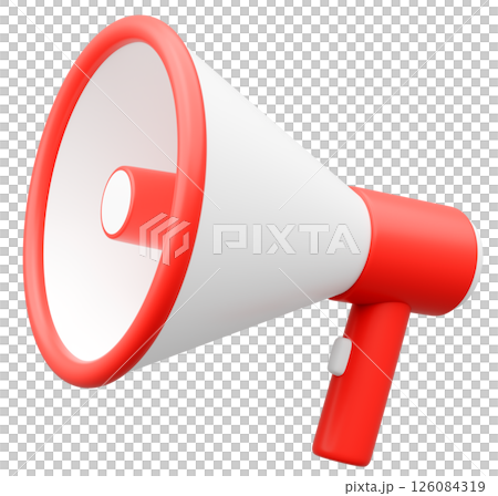 3D插圖_擴音器_紅色 126084319