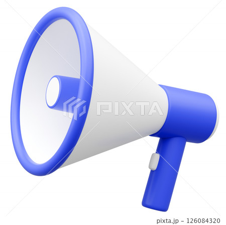 3Dイラスト_メガホン_青 3Dイラスト_メガホン_青 126084320
