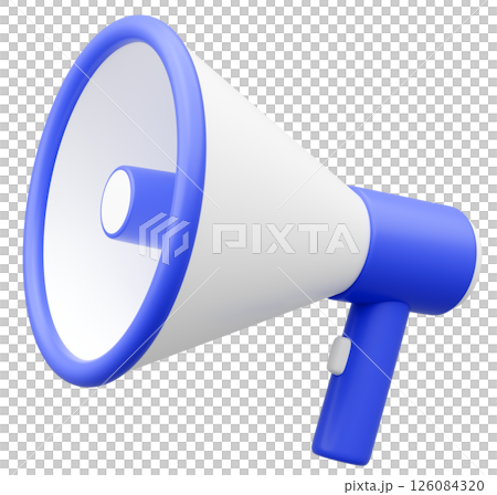 3Dイラスト_メガホン_青 3Dイラスト_メガホン_青 126084320