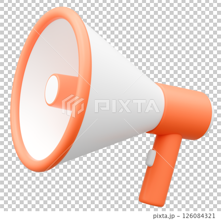 3D插圖_擴音器_橘色 3D插圖_擴音器_橘色 126084321