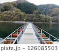湖に架かる浮き橋 126085503