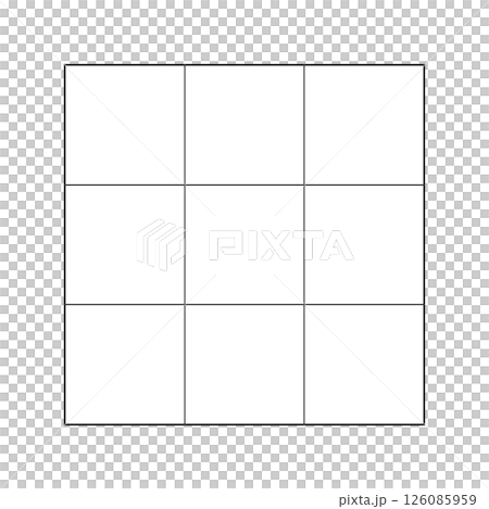 A square grid divided into 9 cells - a template for a simple table or diagram with a 3x3 frame 126085959