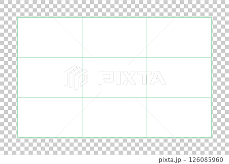 一個矩形網格，分為 9 個方格 - 一個帶有 3x3 框架的簡單表格或圖表的模板 126085960