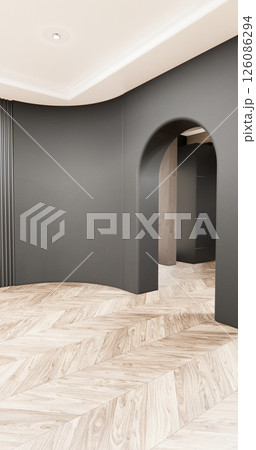 white room and black panels wall background and decor living room 3D illustration rendering white room and black panels wall background and decor living room 3D illustration rendering 126086294