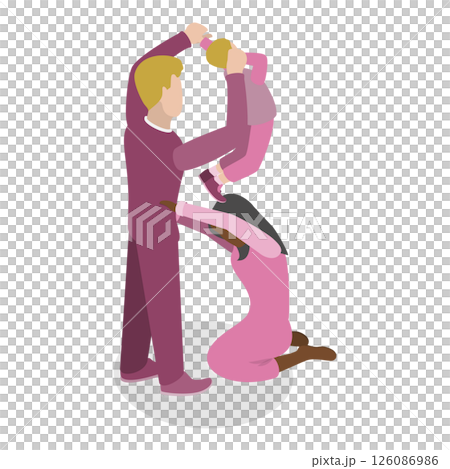 3D Isometric Flat Set of English Alphabet with People. Item 25 3D Isometric Flat Set of English Alphabet with People. Item 25 126086986