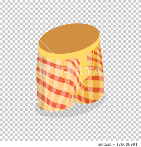 3D Isometric Flat  Illustration of Mens Underwear. Item 4 126086991