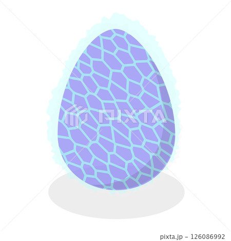 3D Isometric Flat  Set of Dragon Eggs. Item 2 126086992