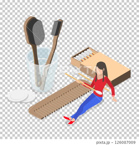 3D Isometric Flat  Illustration of Zero Waste. Item 3 126087009