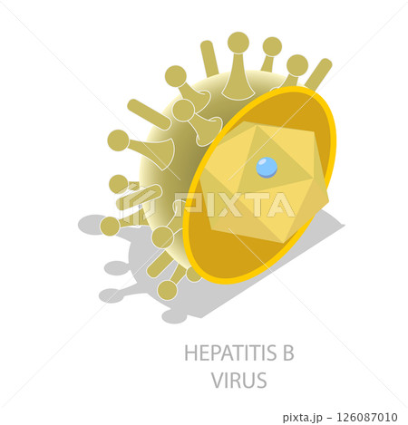 3D Isometric Flat  Illustration of Hepatitis Viruses. Item 4 126087010