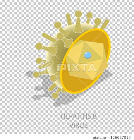 3D Isometric Flat  Illustration of Hepatitis Viruses. Item 4 126087010