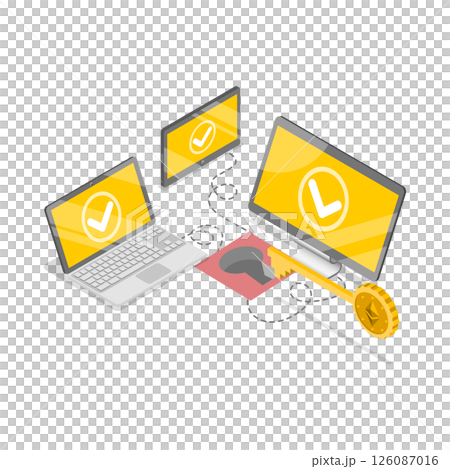 3D Isometric Flat  Illustration of Cryptocurrency Exchange Platform. Item 2 126087016