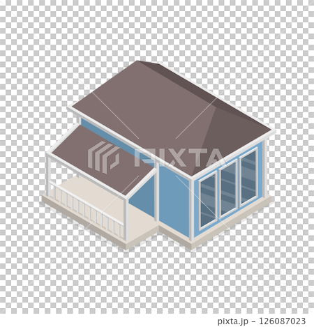 3D Isometric Flat Set of Village Buildings. Item 2 3D Isometric Flat Set of Village Buildings. Item 2 126087023