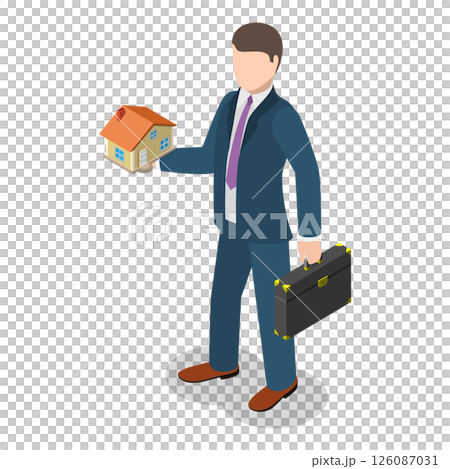 3D Isometric Flat  Illustration of Real Estate. Item 3 126087031
