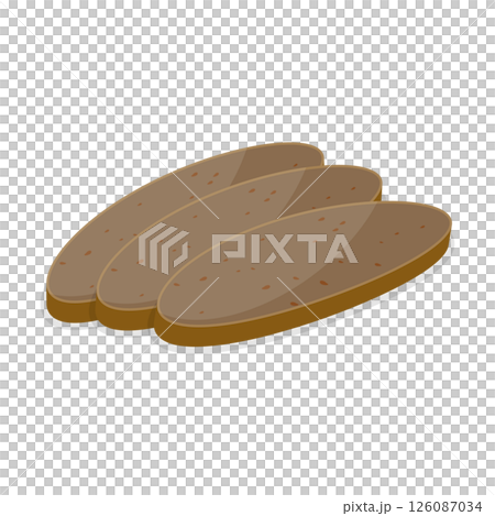 3D Isometric Flat  Set of Breakfast Toasted Bread. Item 2 126087034