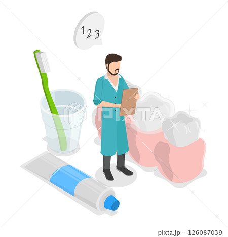 3D Isometric Flat  Illustration of Orthodontic Care. Item 3 126087039