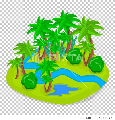 3D Isometric Flat  Set of Natural Water Landscape. Item 3 126087057