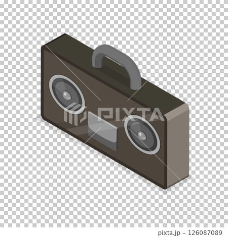 3D Isometric Flat Illustration of Rap Music And Hip-hop Style. Item 4 3D Isometric Flat Illustration of Rap Music And Hip-hop Style. Item 4 126087089