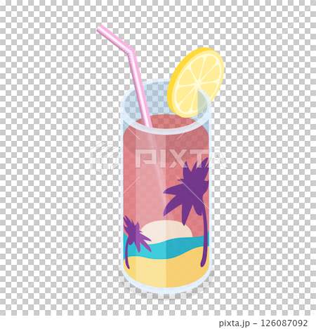 3D Isometric Flat  Set of Summer Cocktails. Item 4 126087092