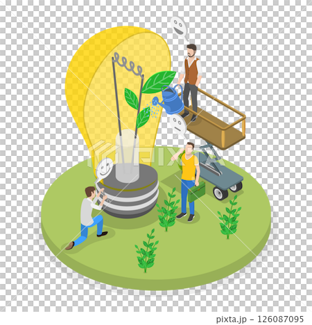 3D Isometric Flat  Illustration of Effective Smart And Green Solutions. Item 1 126087095