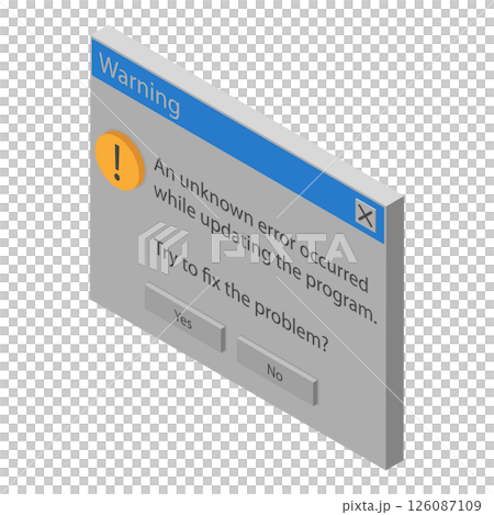 3D Isometric Flat  Set of Retro Error Messages. Item 1 126087109