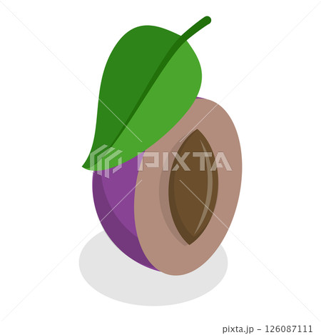 3D Isometric Flat Set of Fruits. Item 3 3D Isometric Flat Set of Fruits. Item 3 126087111