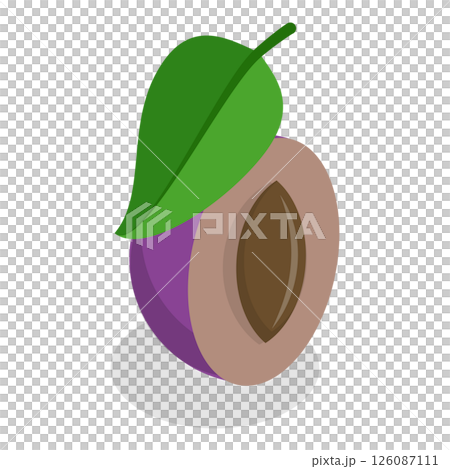 3D Isometric Flat Set of Fruits. Item 3 3D Isometric Flat Set of Fruits. Item 3 126087111