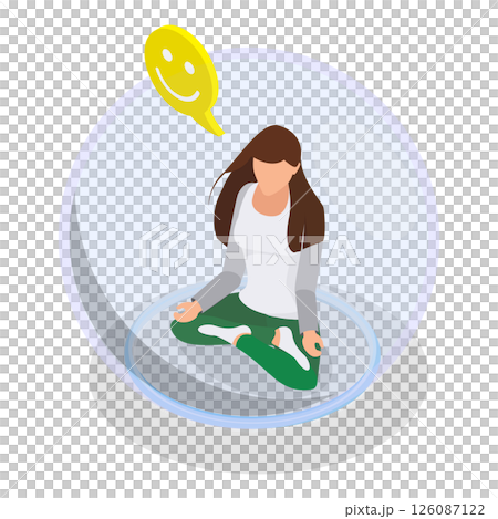 3D Isometric Flat  Illustration of Introverts. Item 2 126087122