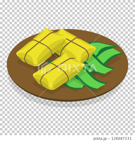 3D Isometric Flat  Illustration of Traditional Brazilian Cuisine. Item 3 126087131