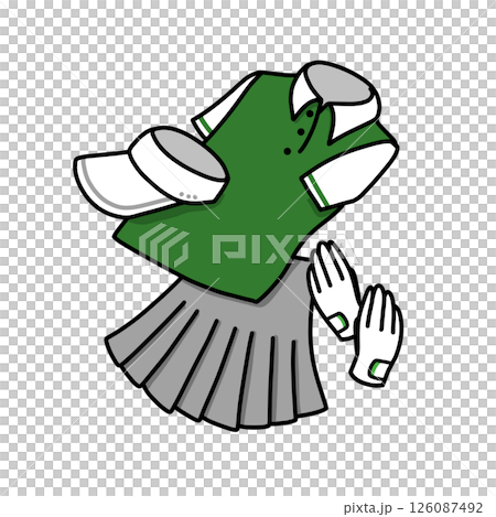 Illustration of women's golf wear 126087492