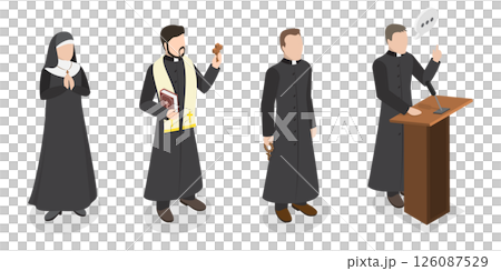 3D Isometric Flat Illustration of Catholic Christian Staff , Religion and Faith 3D Isometric Flat Illustration of Catholic Christian Staff , Religion and Faith 126087529