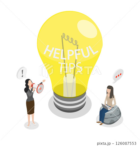 3D Isometric Flat Illustration of Helpful Tips, Online Discussion Platform 3D Isometric Flat Illustration of Helpful Tips, Online Discussion Platform 126087553