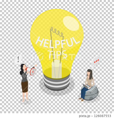 3D Isometric Flat Illustration of Helpful Tips, Online Discussion Platform 3D Isometric Flat Illustration of Helpful Tips, Online Discussion Platform 126087553