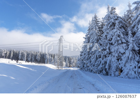 Winter landscape of the mountain. 126087637