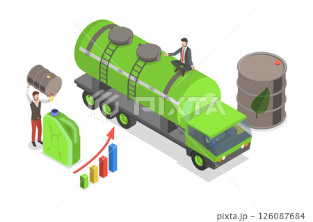 3D Isometric Flat  Illustration of Renewable Energy, Biofuel and Environmental Sustainability 126087684