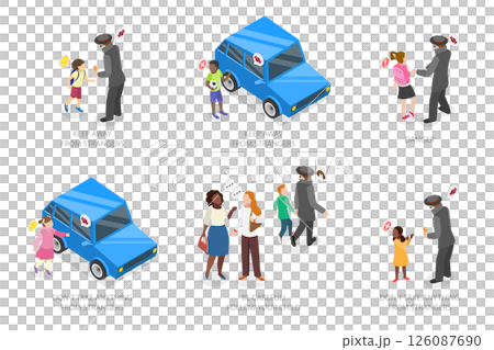 3D Isometric Flat Illustration of Kidnapping Awareness For Children, How to Recognize Signs Of Potential Danger And Prevent Abduction 3D Isometric Flat Illustration of Kidnapping Awareness For Children, How to Recognize Signs Of Potential Danger And Prevent Abduction 126087690