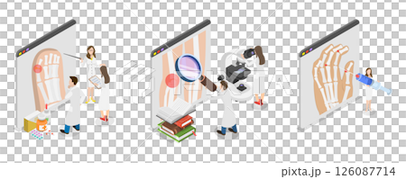 3D Isometric Flat  Illustration of Rheumatoid Arthritis, Symptoms, Treatment, and Reasons of the Disease 3D Isometric Flat  Illustration of Rheumatoid Arthritis, Symptoms, Treatment, and Reasons of the Disease 126087714