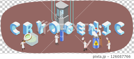 3D Isometric Flat  Illustration of Cryogenics, Advanced Cryonics Technology For The Future 126087766