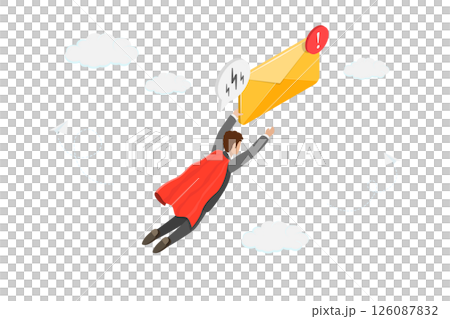 3D Isometric Flat  Illustration of E-mail Subscription, Email Marketing Strategy To Connect With Clients And Customers 126087832