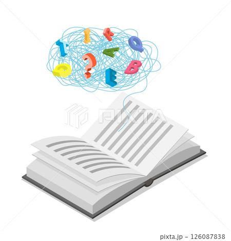 3D Isometric Flat  Illustration of Dyslexia, Challenges In School, Learning Difficulties 126087838